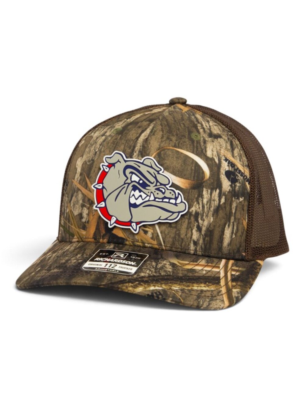Gonzaga Bulldogs 3D Snapback Trucker Hat- Mossy Oak Habitat/ Brown